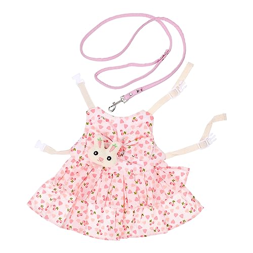 HAPINARY 1 Satz Häschen-Prinzessin-Kleid Hasenkleid Elfen-Outfit Für Kleine Haustiere Kaninchen-weihnachtsoutfits Katzen-Elfen-kostüm Hasenkostüme Und Leine Kleine Tiere Baumwolle Draussen von HAPINARY
