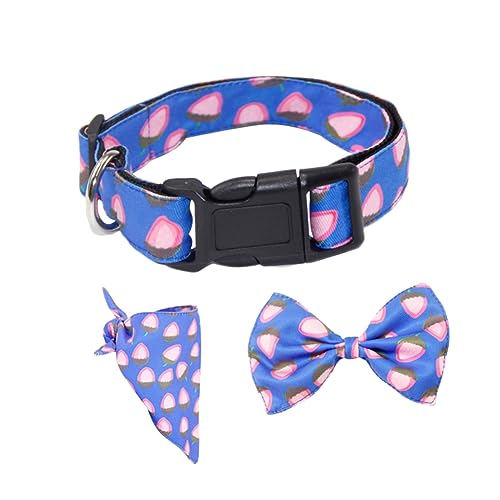 HAPINARY 3-teiliges Haustierzubehör-Set Mit Schleife Halsband Hundekrawatte Dreieckiger Schal Hundehalsband Mit Schleife Verstellbar Stilvolles Haustierzubehör von HAPINARY
