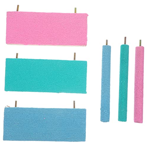 HAPINARY Vogel Spielzeug Für Papageien Nymphensittiche 6pcs Kauen Spielzeug Set Schleifpapier Stange Käfig Zubehör von HAPINARY