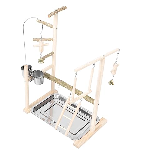 HAPINARY 1 Set Papageienständer, Sittich Sitzstange, Papageien Sitzstange, Plattform, Holz, Vogel Spielständer, Vogel Trainingsgestell, Holz, Papageien Sitzstange, Vogel Trainingsstange, von HAPINARY