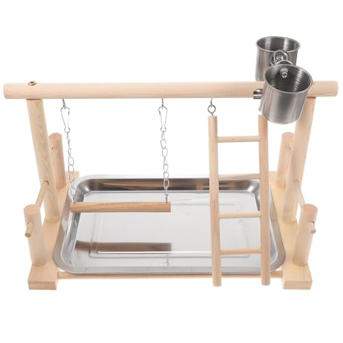 HAPINARY Papageien-Spielständer-Set 1 Stück hölzernes Vogel-Übungs-Fitnessstudio Laufstall sicheres ungiftiges Papageien-Bauspielzeug für Aras Vogelkäfig Sitzstange Nest HAPINARY Papageien-Spielständer-Set 1 Stück hölzernes Vogel-Übungs-Fitnessstudio Laufstall sicheres ungiftiges Papageien-Bauspielzeug für Aras Vogelkäfig Sitzstange Nest von HAPINARY