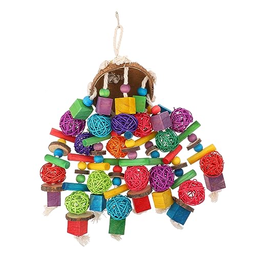 HAPINARY 1 Stück Papageienspielzeug Vogelkäfigspieß Voliere Sittich Kauspielzeug Papageienbeiß Finkenkäfig Nymphensittichkäfig Wachtelvogelspielzeugset Hamsterschaukel von HAPINARY