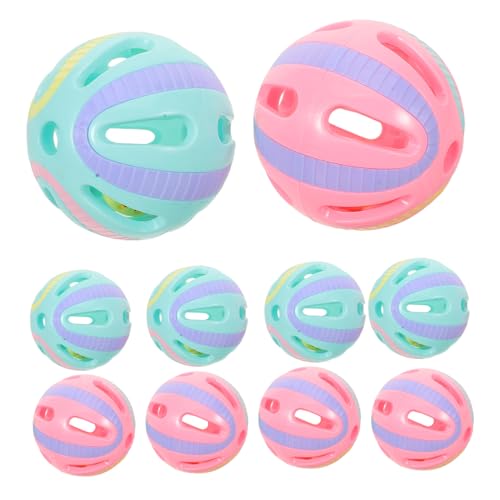 HAPINARY 10 Stück Katzenspielzeug mit Glocke Langlebige Bälle für Indoor Katzen Geräuschvolle Spielbälle Bewegung und Jagdtrieb Buntes für Verspielte Katzen Aller von HAPINARY