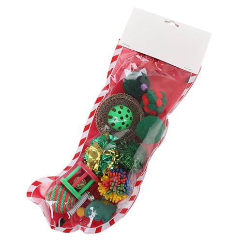 HAPINARY Weihnachts-Katzenstab-Spielzeug Katzenspielzeug-Set Katzen-Knisterball 10-teilig Katzenspielzeug für Bewegung zufällige Farbe HAPINARY Weihnachts-Katzenstab-Spielzeug Katzenspielzeug-Set Katzen-Knisterball 10-teilig Katzenspielzeug für Bewegung zufällige Farbe von HAPINARY