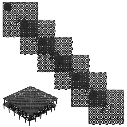 HAPINARY 10er-Pack Schwarze PVC-bodenplatte Bodenzubehör Einfaches Spleißen und Installieren von HAPINARY