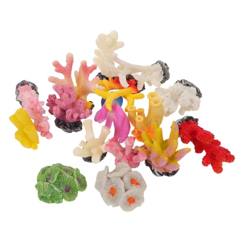 HAPINARY 16 Stück Teiliges Aquarium Korallen Dekor Realistisch Künstliches Mini Fischbecken Ornament Sichere Aquarienpflanzen Landschaftsaccessoire Farbenfrohe Deko von HAPINARY