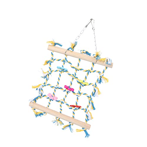 HAPINARY 1Stk Kletternetz für Papageien Papageienspielzeug Spielzeug zur Vogelsuche Spielzeuge Papagei Ruhespielzeug Kletterspielzeug für Vögel beissen hängendes Netz hölzern von HAPINARY