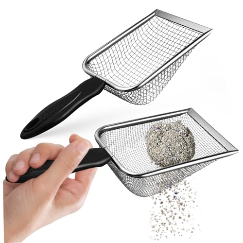 HAPINARY 2 Pcs Feine-Design Katzenstreu Schaufel Mesh Bin Metall Edelstahl Einfache Ecke Reinigung Katzenklo Scooper HAPINARY 2 Pcs Feine-Design Katzenstreu Schaufel Mesh Bin Metall Edelstahl Einfache Ecke Reinigung Katzenklo Scooper von HAPINARY