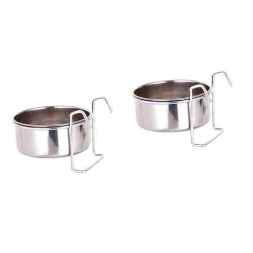 HAPINARY 2 Sets Spezial-futternapf Für Haustiere Edelstahl Tierbedarf Hängeregal-Design Gesundheitssicheres Material Silber von HAPINARY
