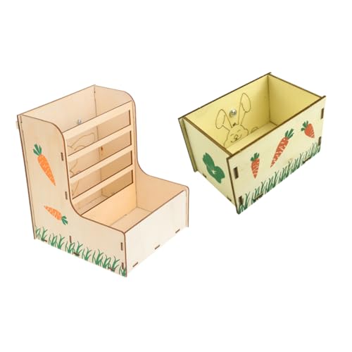 HAPINARY 2 Stück Futterspender für Kleintiere Universeller Heu und Futterhalter für Kaninchen Meerschweinchen und Chinchillas Installieren Langlebig und Praktisch von HAPINARY