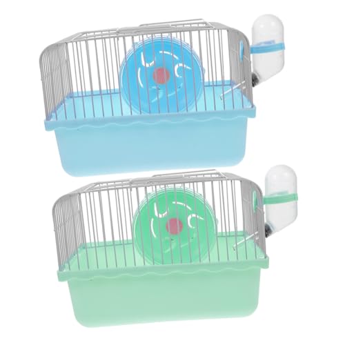 HAPINARY 2 Stück Hamsterkäfig Klein Stabiler Kleintier-tragkäfig mit Trinkflasche und Laufrad Leichter Hamsterkäfig für Mäuse und Kleine Haustiere Offene Bauweise für Einfache Beobachtung HAPINARY 2 Stück Hamsterkäfig Klein Stabiler Kleintier-tragkäfig mit Trinkflasche und Laufrad Leichter Hamsterkäfig für Mäuse und Kleine Haustiere Offene Bauweise für Einfache Beobachtung von HAPINARY