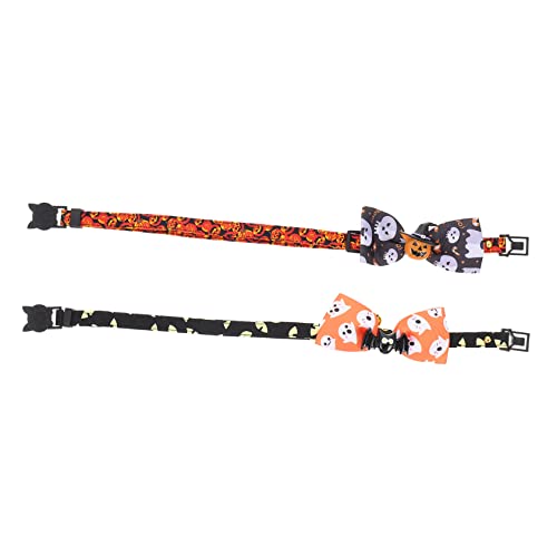 HAPINARY 2stücke Katzenhalsband Mit Fliege Verstellbare Halloween-katzenhalsbänder Für Kätzchen Dekorative Foto-Requisite Für Hauskatzen von HAPINARY
