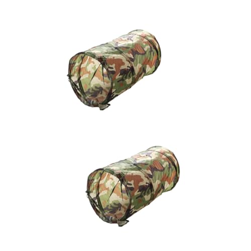 HAPINARY 2 Stücke Lustige Haustier Tunnel Spielzeug Grün Camouflage 2 Eintrag Löcher Katze Tunnel Für Spielen von HAPINARY