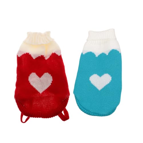 HAPINARY 2 Stück Hundepullover für Winter Warm und Gemütlich mit Modischem Rollkragen Gestrickte Haustierkleidung für Kleine und Mittelgroße Sowie Katzen von HAPINARY