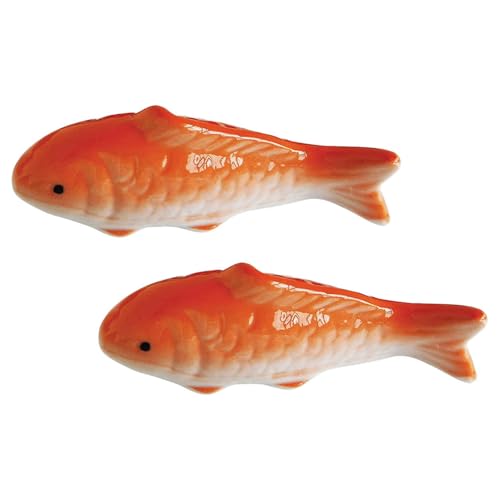 HAPINARY 2 Stück Keramik Fischfigur Schwimmend Aquarium Deko Fischornament Realistisch Robust Cartoon Design Für Aquarium Und Schreibtisch Dekoration von HAPINARY