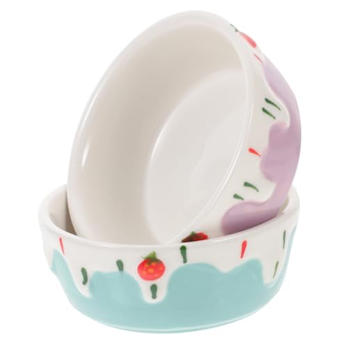 HAPINARY 2stücke Keramische Futterschalen Für Kleintiere rutschfeste Tiefe Für Hamster Meerschweinchen Und Kaninchen Blau Für Futter Und Wasser von HAPINARY