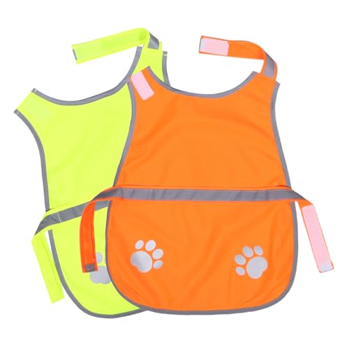 HAPINARY 2 Stück Reflektierende Hundeweste Fluoreszierende Sicherheitsjacke mit Leuchtfunktion Strapazierfähiges Material Atmungsaktiv Komfortabel für Nächtliche Spaziergänge und von HAPINARY