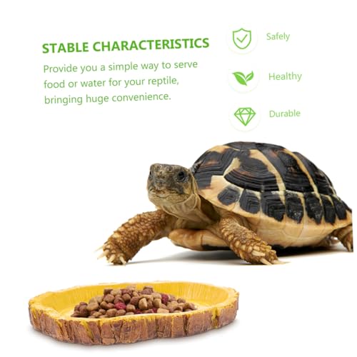 HAPINARY 2 Stück Reptilien Futter Wasserschale aus Resin mit Baumstruktur rutschfest Flache Futterstelle gegen Entkommen von Futterwürmern für Terrarien mit Schildkröten und Echsen HAPINARY 2 Stück Reptilien Futter Wasserschale aus Resin mit Baumstruktur rutschfest Flache Futterstelle gegen Entkommen von Futterwürmern für Terrarien mit Schildkröten und Echsen von HAPINARY