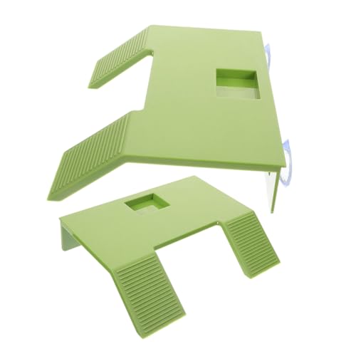 HAPINARY 2 Stück Schwimmdock für Schildkröten Kunststoff Sonnenplattform mit Stabilen Saugnäpfen Sichere Kletterrampe für Aquarien Langlebiges Zubehör für Schildkrötenbecken von HAPINARY
