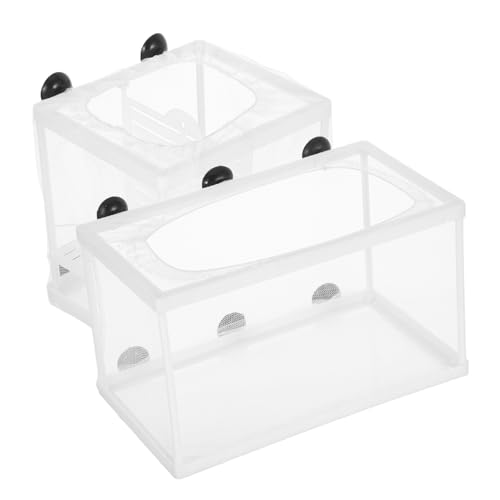 HAPINARY 2 Stück Teiliges Aquarium Zuchtbox mit Feinem Netz Effektive Fischisolation und Transparentem Design Einfach zu Montieren und Reinigen Robustes Kunststoffmaterial für Betta Guppy von HAPINARY