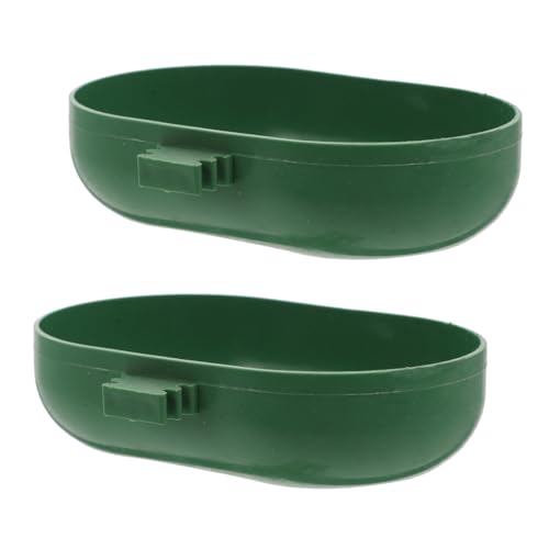 HAPINARY 2 Stück Teiliges Vogelbad Kunststoff Grün Robustes Vogelbadewannen mit Haken Einfache Befestigung für Kleine Papageien Wellensittiche Käfig Geeignet Praktische Vogeltränke von HAPINARY