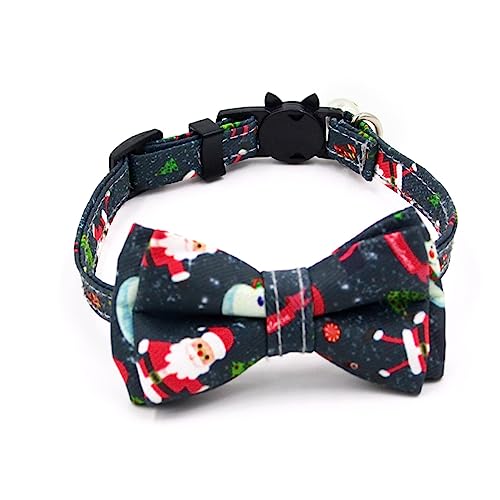 HAPINARY Katzenhalsband Mit Fliege Weihnachtsmann-weihnachtsthema Haustierhalsband Modisch Und Robust Zufälliger Stil von HAPINARY
