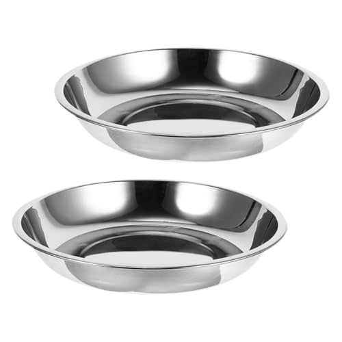 HAPINARY 2-teiliges Katzennapf-Set aus Edelstahl breit flach für Katzenfutter und Wasser für Katzen Kätzchen Welpen Schnurrhaar-freundlicher Futternapf HAPINARY 2-teiliges Katzennapf-Set aus Edelstahl breit flach für Katzenfutter und Wasser für Katzen Kätzchen Welpen Schnurrhaar-freundlicher Futternapf von HAPINARY