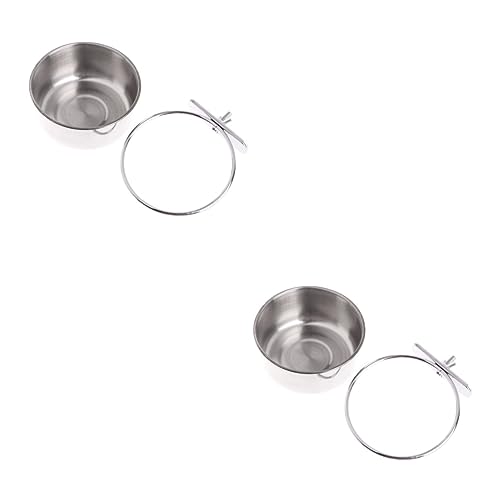 HAPINARY 2 Stücke Papagei Feeder Edelstahl Einfach Zugang Fütterung Tür Vogel Lebensmittel Behälter Wasser Schüssel Für Ziervögel von HAPINARY