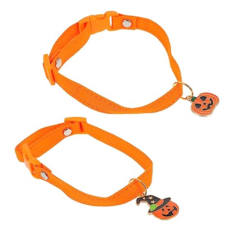 HAPINARY Halloween Haustier Halskette 2PCS Kürbis Hut Kragen Haustier Glocke Kragen für Partys HAPINARY Halloween Haustier Halskette 2PCS Kürbis Hut Kragen Haustier Glocke Kragen für Partys von HAPINARY