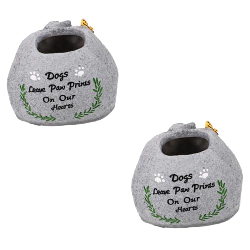 HAPINARY 2St Haustier-Denkmal Hunde Grabschmuck Haustier Gartendekoration Gedenksteine ​​für Haustiere Grabstein für Hunde Hundegedenkgartensteine Grabdekoration für Haustiere Harz von HAPINARY