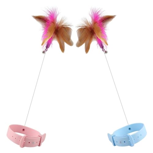 HAPINARY 2stücke Katzenspielzeug Halsband Mit Für Hauskatzen Interaktives Katzenspielzeug Teaser Stick Für Kätzchen Sanft Und Bequem Langlebig Und Zuverlässig von HAPINARY