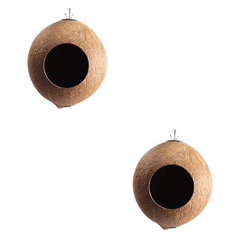 HAPINARY 2 Stück Vogelnester Aus Natürlicher Kokosnussschale Sicheres Und Komfortables Zuhause Für Vögel Handgefertigt Für Kanarienvögel Papageien Lerchen Dekoratives Ornament HAPINARY 2 Stück Vogelnester Aus Natürlicher Kokosnussschale Sicheres Und Komfortables Zuhause Für Vögel Handgefertigt Für Kanarienvögel Papageien Lerchen Dekoratives Ornament von HAPINARY