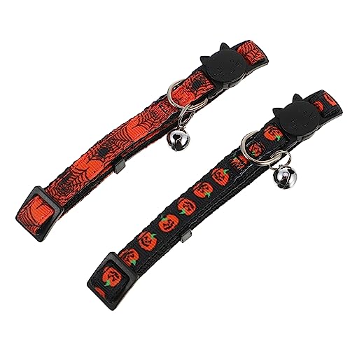 HAPINARY 2stücke Katzenhalsband Mit Glocken Verstellbares Halloween-Halsband Für Haustiere Lustige Hundehalskette Mit Kürbisdesign Für Auffällige Tierdekoration HAPINARY 2stücke Katzenhalsband Mit Glocken Verstellbares Halloween-Halsband Für Haustiere Lustige Hundehalskette Mit Kürbisdesign Für Auffällige Tierdekoration von HAPINARY