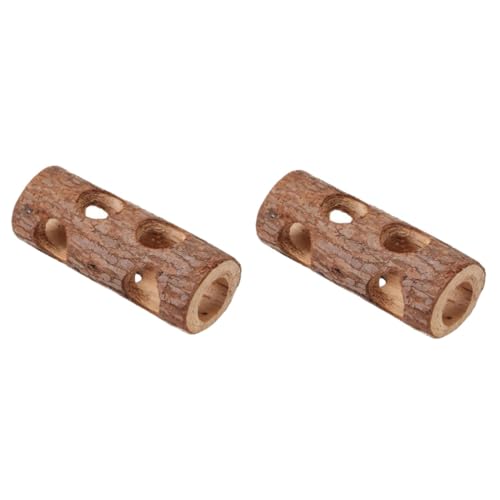 HAPINARY 2stücke Holztunnel Für Hamster Und Meerschweinchen Lang Natürliche Holzstruktur Robust Und Leicht Zu Reinigen Für Versteckspiele Und Training von HAPINARY