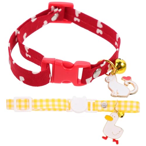 HAPINARY 2st Katzenhalsband Kätzchenhalsband Mit Glocke Katzenhalsbänder Für Junge Katzen Kätzchenhalsbänder Für Abbrechbare Katzenhalsbänder Halskette Hündchen Baumwolle Polyester von HAPINARY