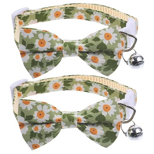 HAPINARY 2st Katze Hundehalsband Kleine Hundehalsbänder Verstellbarer Pu-Kragen Für Katzenhalsband Abbrechen Hundehalsband Für Katzen Polyester-Nylon Zubehör Haustier von HAPINARY