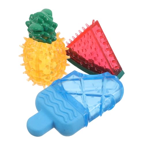 HAPINARY 3 Stück Gefrierbare Beißspielzeuge für Welpen TPR Material Wassermelonen und Ananas Design zur Zahnpflege und Kühlung im Sommer von HAPINARY