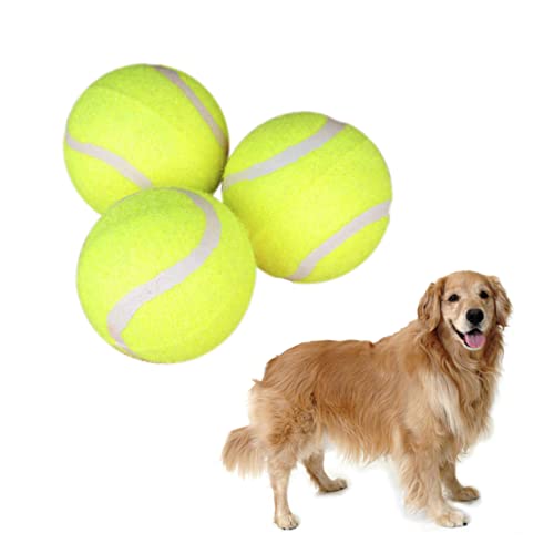 HAPINARY Interaktives Hundespielzeug 3er-Set Riesige Tennisbälle Kauspielzeug für Haustiere Reinigung Der Backenzähne Ideal Zum Apportieren und Trainieren HAPINARY Interaktives Hundespielzeug 3er-Set Riesige Tennisbälle Kauspielzeug für Haustiere Reinigung Der Backenzähne Ideal Zum Apportieren und Trainieren von HAPINARY