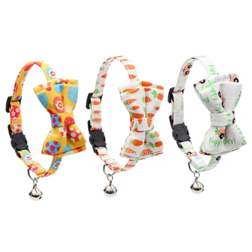 HAPINARY 3 Stück Verstellbares Katzenhalsband mit Glocke und Schleife Osterdesign für Kätzchen für Tägliche Nutzung und Festliche Anlässe Süßes Zubehör für Haustiere HAPINARY 3 Stück Verstellbares Katzenhalsband mit Glocke und Schleife Osterdesign für Kätzchen für Tägliche Nutzung und Festliche Anlässe Süßes Zubehör für Haustiere von HAPINARY