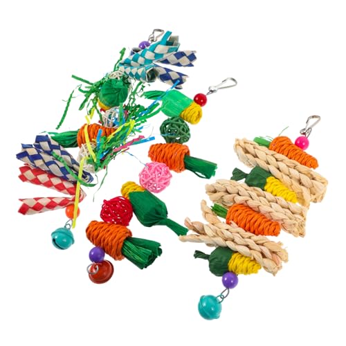 HAPINARY Papageienspielzeug Für Vögel 3-teiliges Papageien-kauspielzeug-Set Großes Vogelspielzeug Holzperlen Sittichspielzeug Dekoratives Hängespielzeug HAPINARY Papageienspielzeug Für Vögel 3-teiliges Papageien-kauspielzeug-Set Großes Vogelspielzeug Holzperlen Sittichspielzeug Dekoratives Hängespielzeug von HAPINARY
