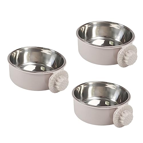 HAPINARY 3St Haustiernapf Hundenapf Kleiner Hund Katzennapf Praktische Futterschale für Haustiere Futterschale mit Aufhängung für Haustiere Hundefutter Futterautomat für Haustiere Grey von HAPINARY