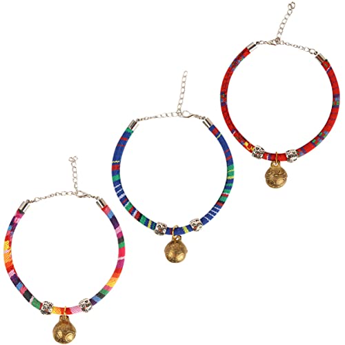 HAPINARY Katzenhalsband Im Ethnischen Stil Mit Katzenhalsbandglocke Verstellbare Haustierhalskette 3-teiliges Set von HAPINARY