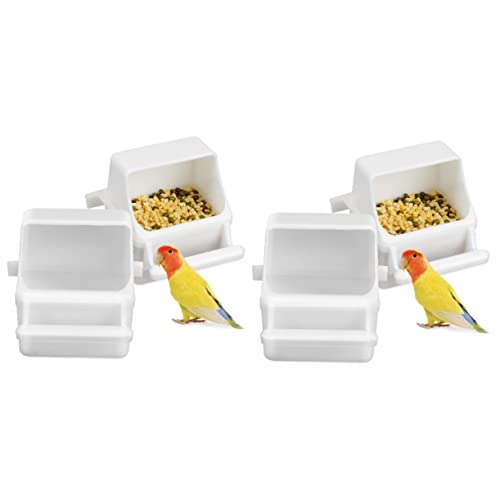 HAPINARY 2sets Vogelkäfig Zubehör Vogel Feeder Vogel Lebensmittel Container Spritzwasser Für Papagei 2 Stücke * 2 von HAPINARY