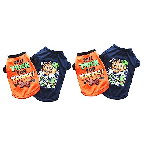 HAPINARY 4 Stück Halloween-Haustierhundet-Shirt Halloween-Haustierbekleidung lustiges Haustierkleid Halloween Theme Halloween Costume Heimtierbedarf Haustier-T-Shirt Polyester Baumwolle von HAPINARY