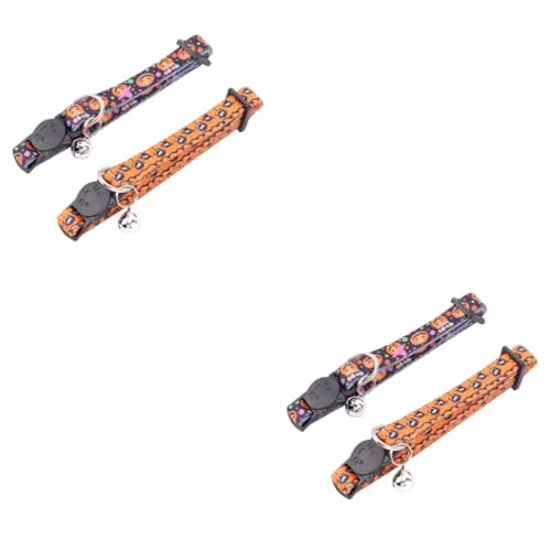 HAPINARY 4stücke Halloween Katzenhalsband Mit Glocke Verstellbares Halsband Für Haustiere Für Halloween-Saison Süßes Design Für Ihre Katze von HAPINARY