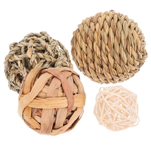 HAPINARY Kaninchen Spielzeug Bunny Kaubälle Haustier Kauspielzeug Für Hasen Kauen Ball Rattan Gewebt Zähne Reinigung Training Beißen von HAPINARY