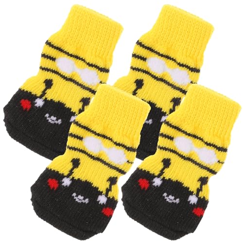 HAPINARY 4er-Set Wärmende Hundesocken rutschfeste Wintersocken Weiche Baumwollsocken Pfotenschutz Für Haustiere Waschbare Socken Für Reisen von HAPINARY