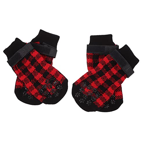 HAPINARY Pet Footwear 4-teiliges Hundesockenset mit Weihnachtsmotiv bequem und rutschfest für Hunde von HAPINARY