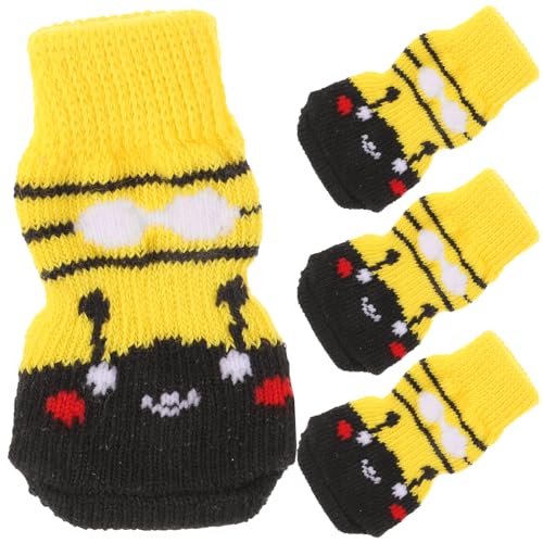 HAPINARY 4er-Pack rutschfeste Hundesocken Baumwollsocken Für Kleine Mittlere Und Große Hunde Waschbare Haustierschutzsocken von HAPINARY