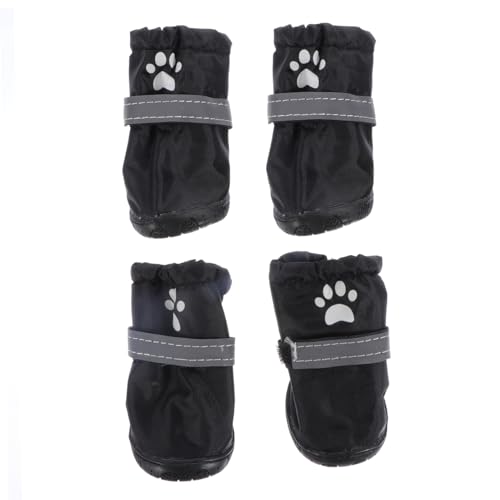 HAPINARY 4 Stück Haustier wasserdichte Schuhe Große Hundeschuhstiefel Outdoor-Schuhe Einziger Hündchen Hunde Pfotenschuh rutschfeste Hundestiefel Großer Hund Bichon Frise Polyester von HAPINARY